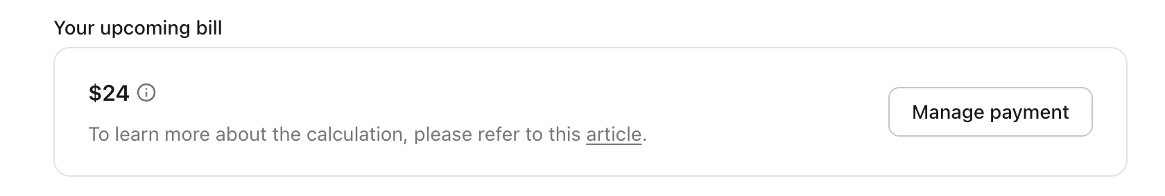 Informações da próxima cobrança
